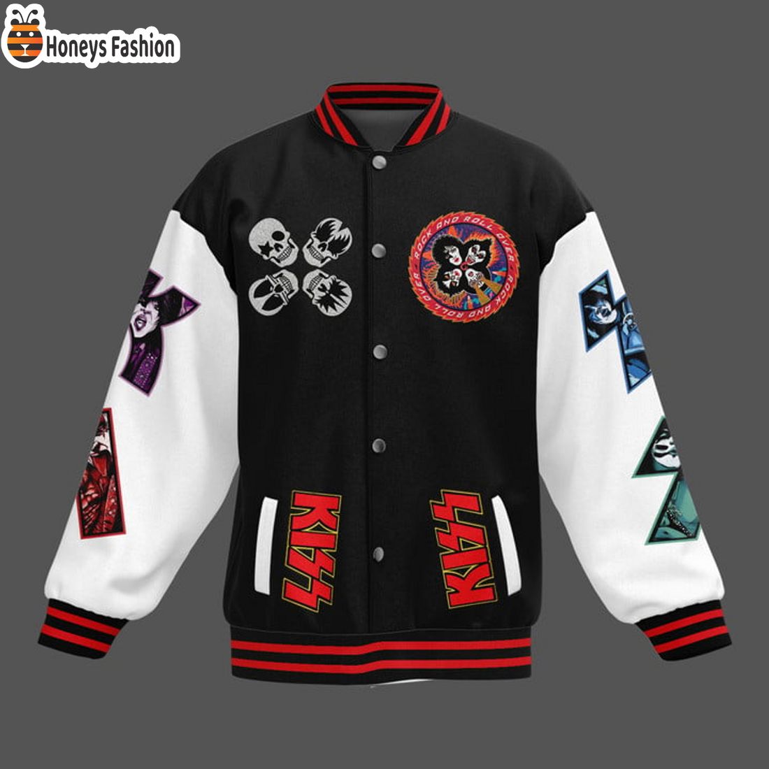 HOT Kiss Band Shout It Out Loud Baseball Jacket