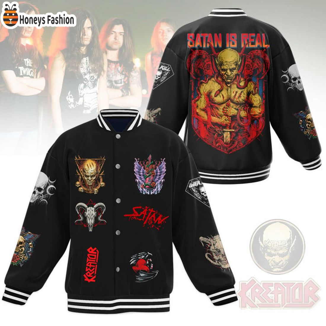 HOT Kreator Santa Is Real Gods Of Violence Baseball Jacket