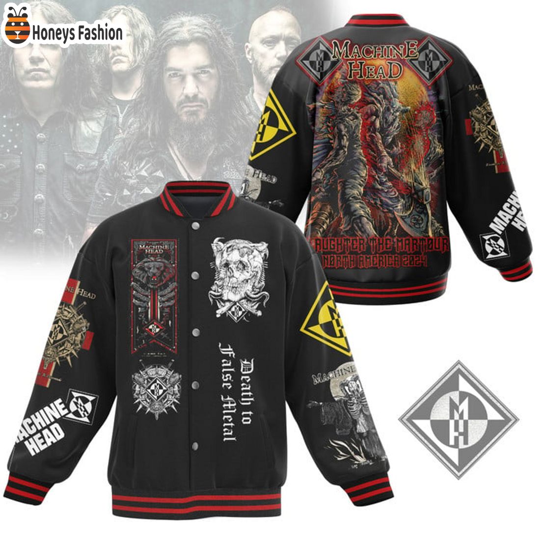 HOT Machine Head Death to False Metal Baseball Jacket