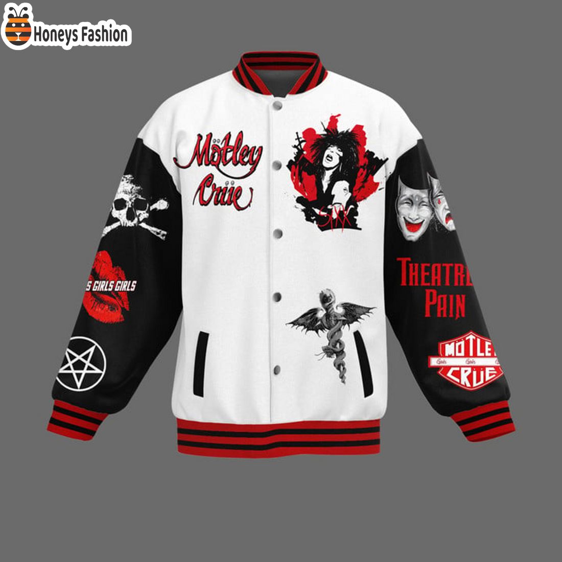 HOT Motley Crue Los Angeles Theatre Of Pain Baseball Jacket