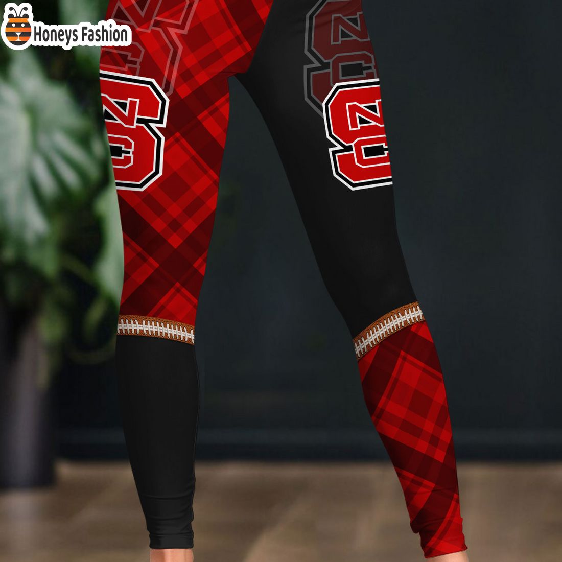 HOT NCAA NC State Wolfpack Plaid Pattern 3D Women Sport Legging