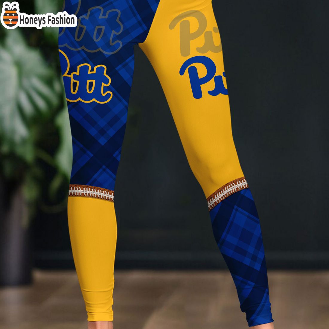 HOT NCAA Pittsburgh Panthers Plaid Pattern 3D Women Sport Legging