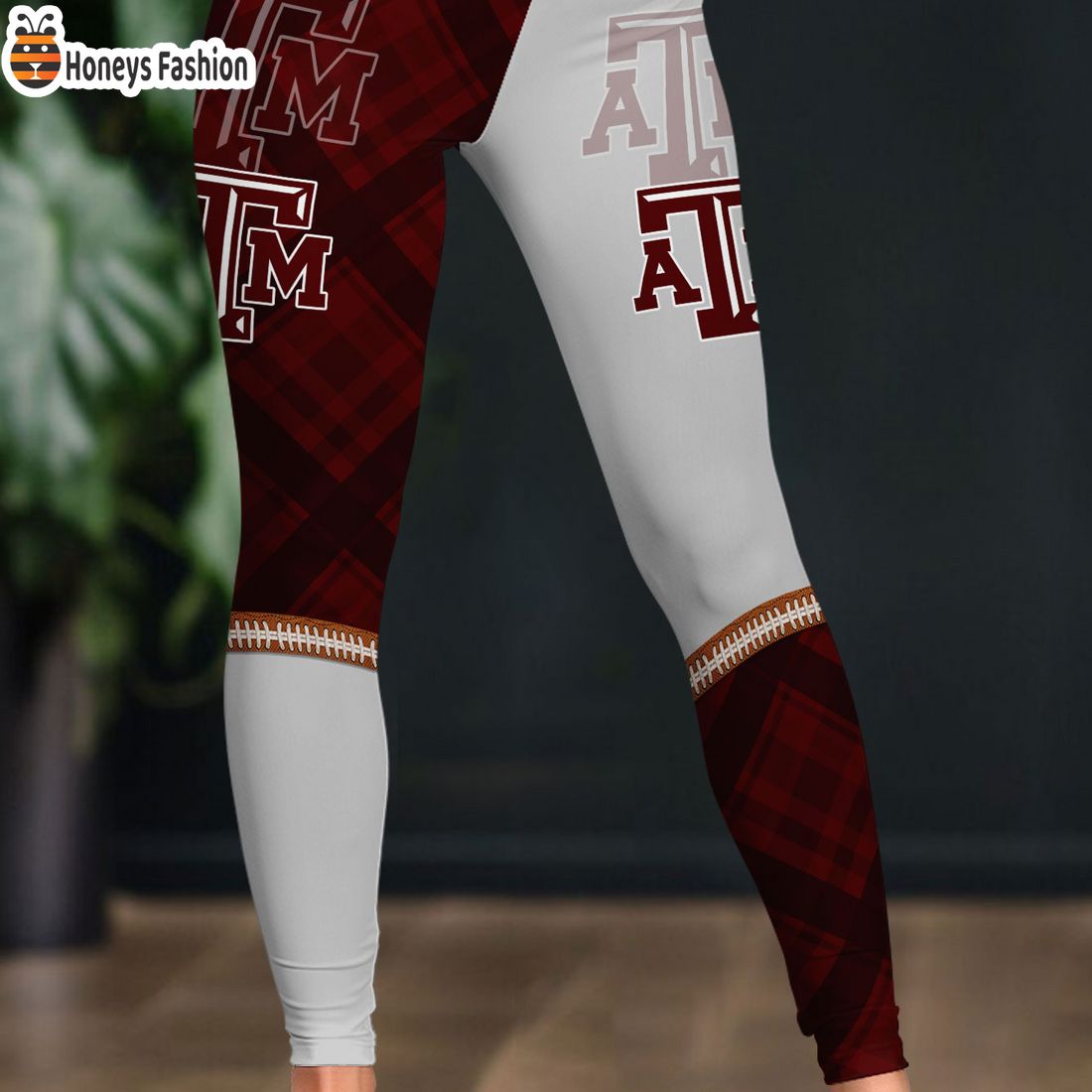 HOT NCAA Texas A&M Aggies Plaid Pattern 3D Women Sport Legging