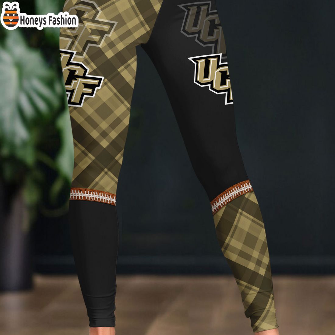 HOT NCAA UCF Knights Plaid Pattern 3D Women Sport Legging