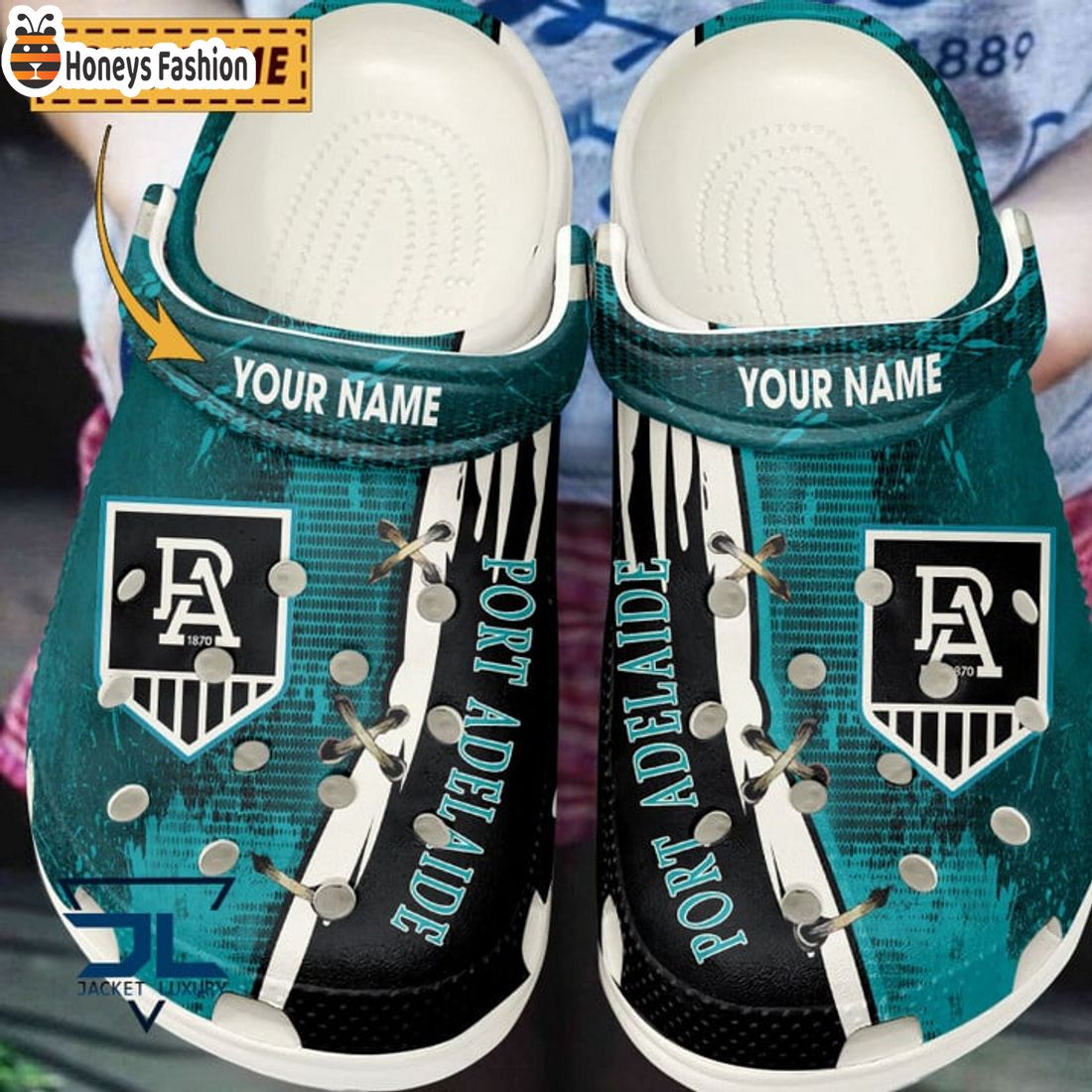 HOT Port Adelaide Football Club Custom Name Crocs Clog Shoes