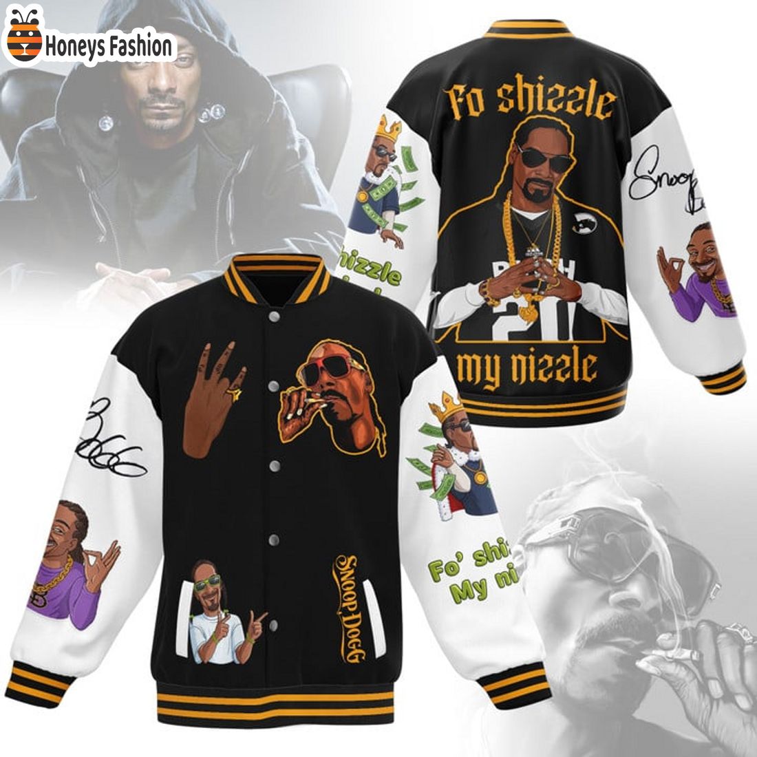 HOT Snoop Dogg Fo’ Shizzle My Nizzle Baseball Jacket