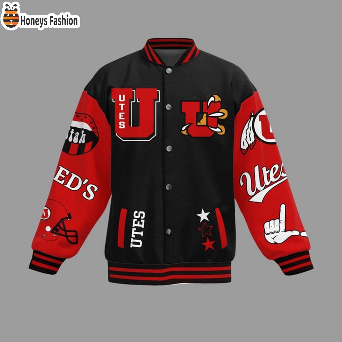 HOT Utah Utes Big Red Rocks Baseball Jacket