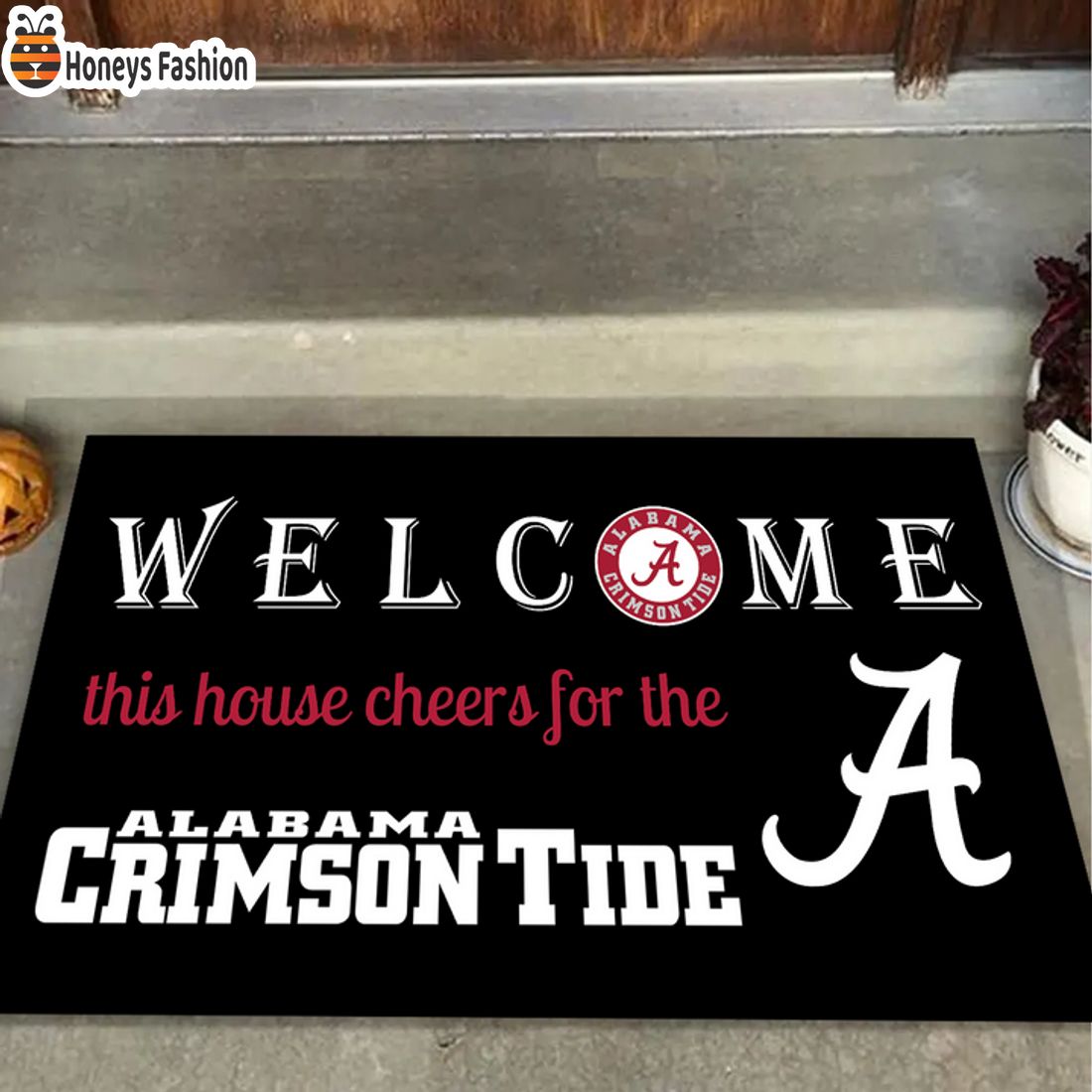 HOT Welcome This House Cheers For The Alabama Crimson Tide Doormat