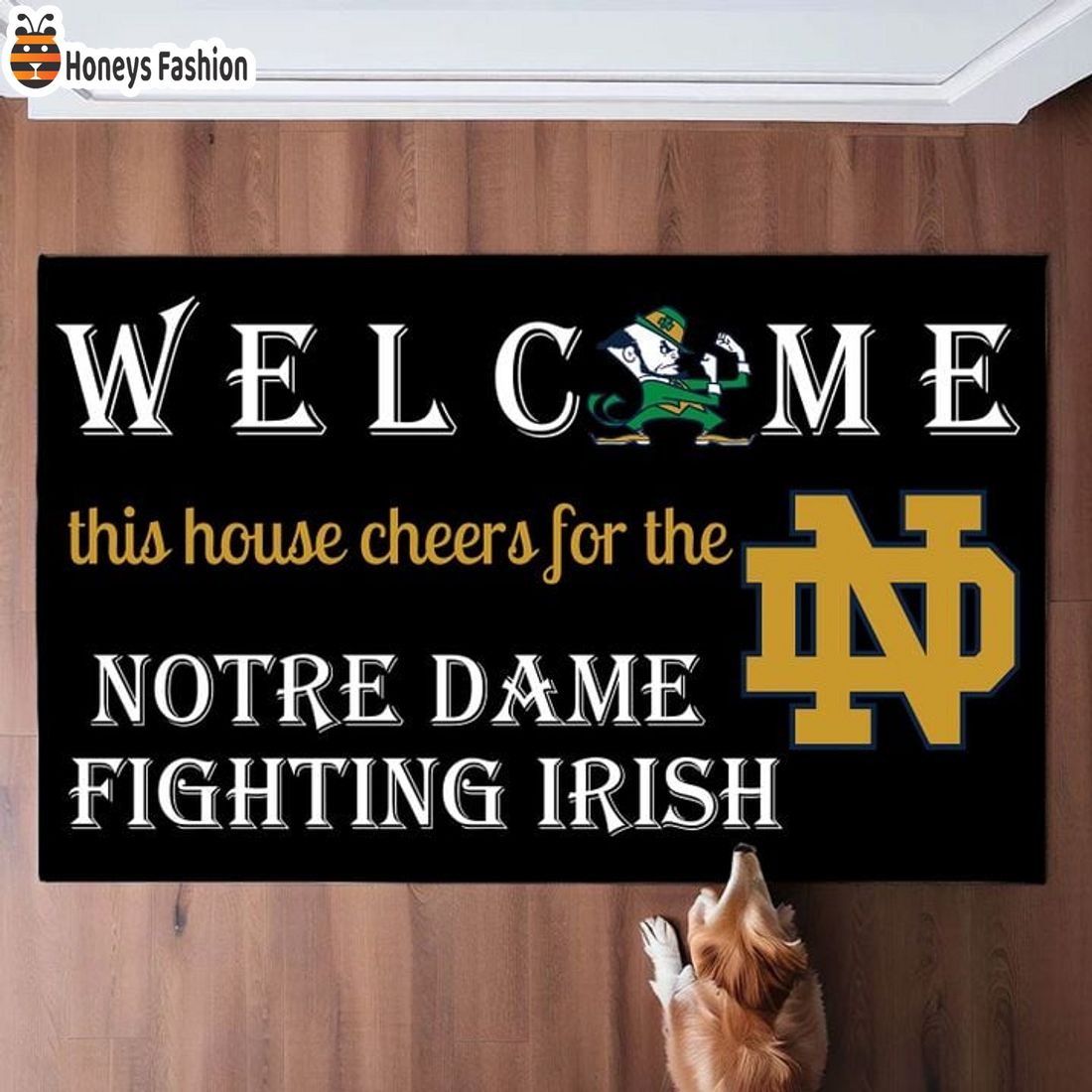 HOT Welcome This House Cheers For The Notre Dame Fighting Irish Doormat