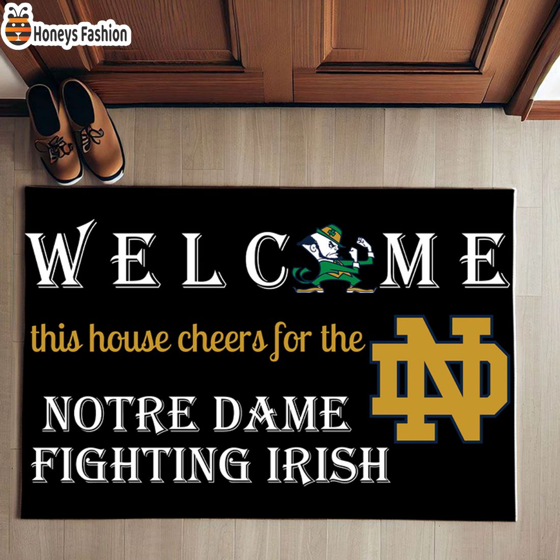 HOT Welcome This House Cheers For The Notre Dame Fighting Irish Doormat