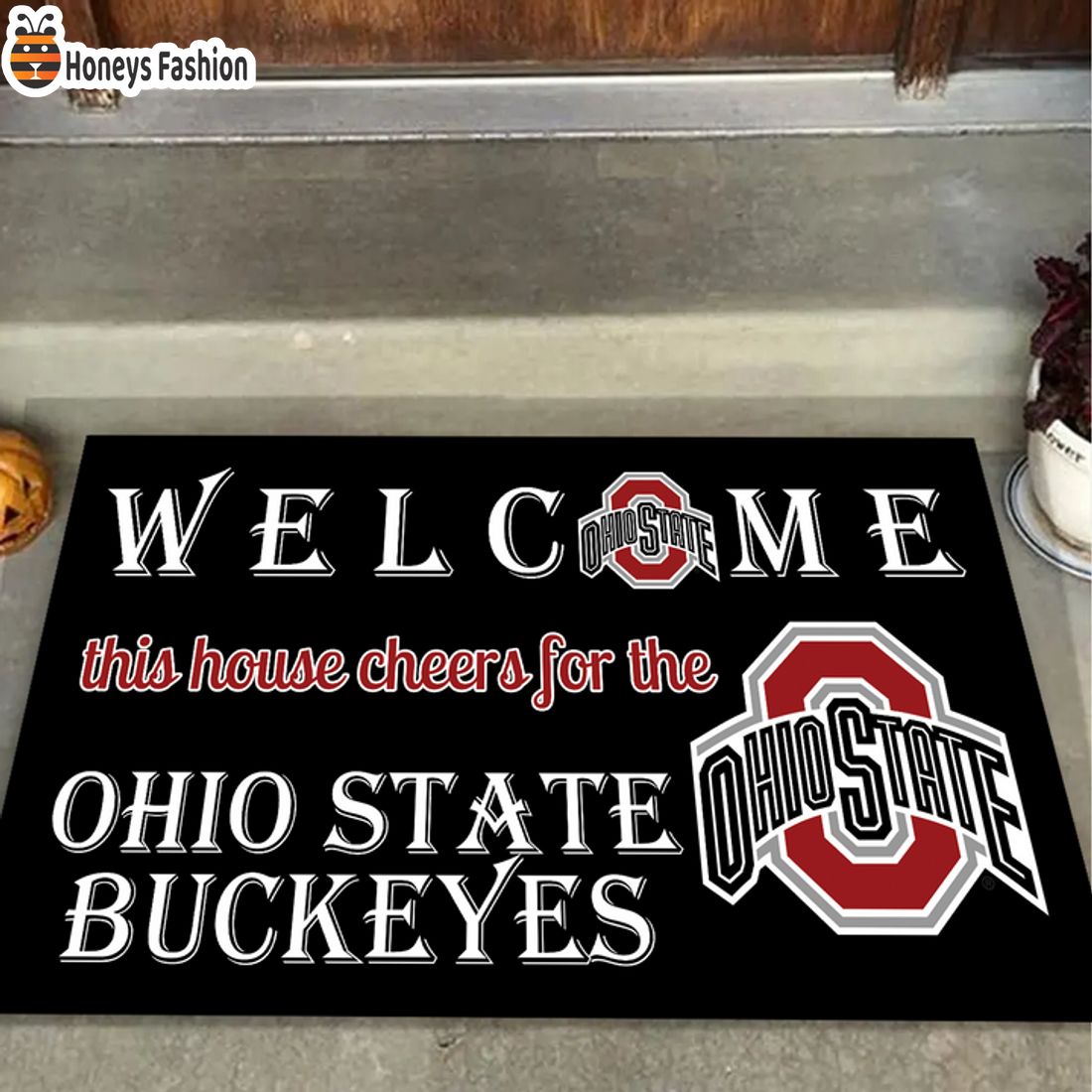 HOT Welcome This House Cheers For The Ohio State Buckeyes Doormat