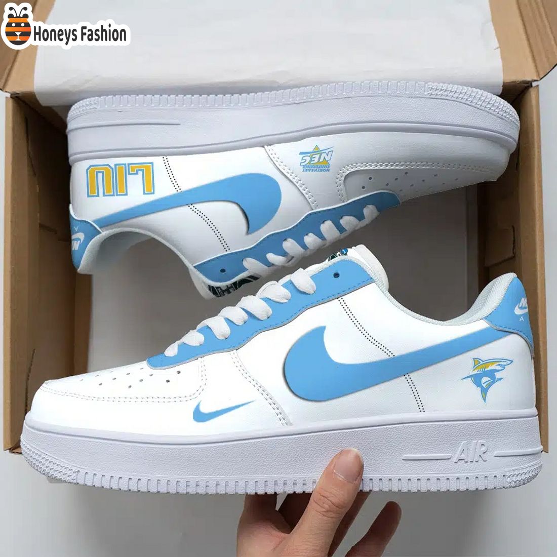 LIU Sharks NCAA Air Force Custom Nike Air Force Sneaker