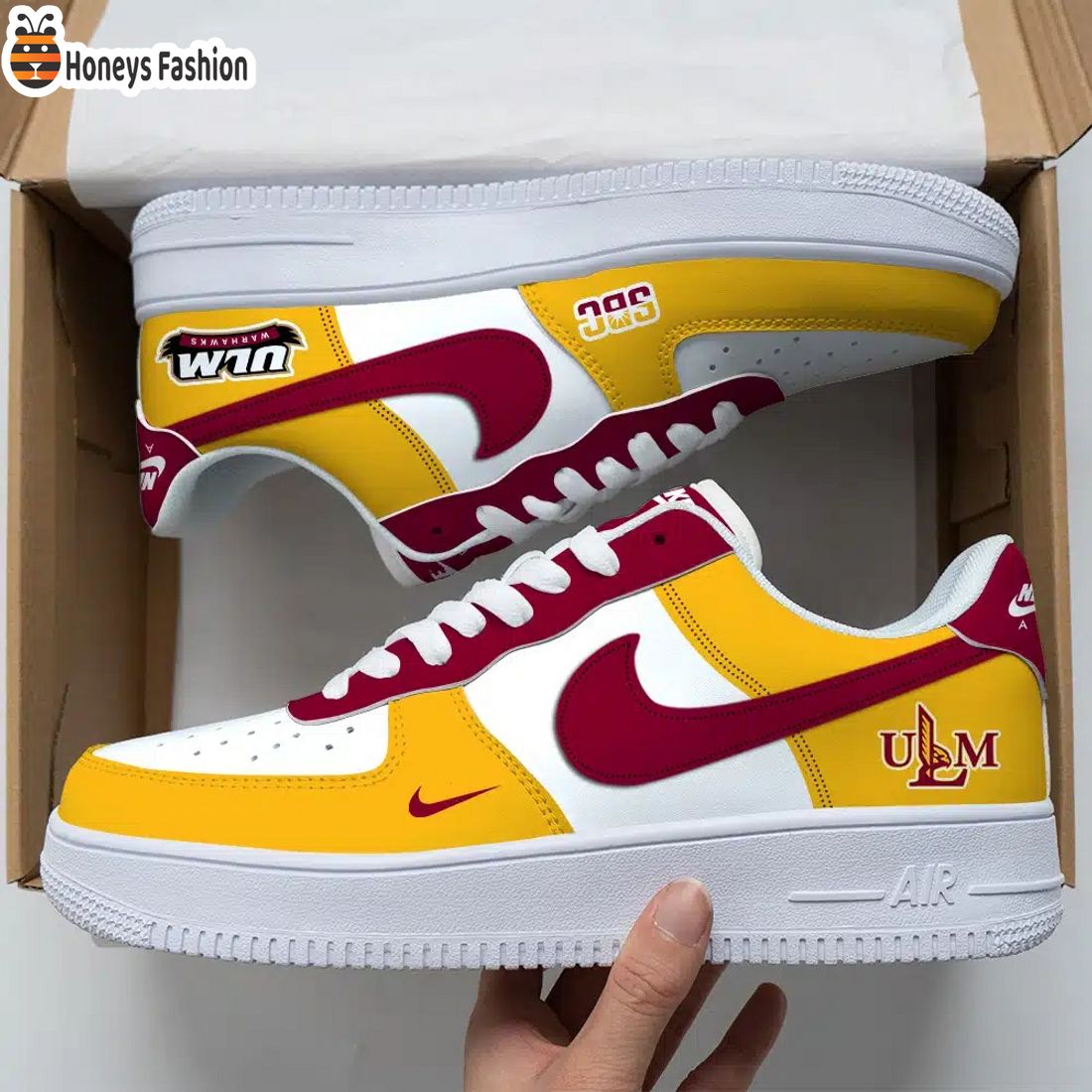 Louisiana-Monroe Warhawks NCAA Air Force Custom Nike Air Force Sneaker