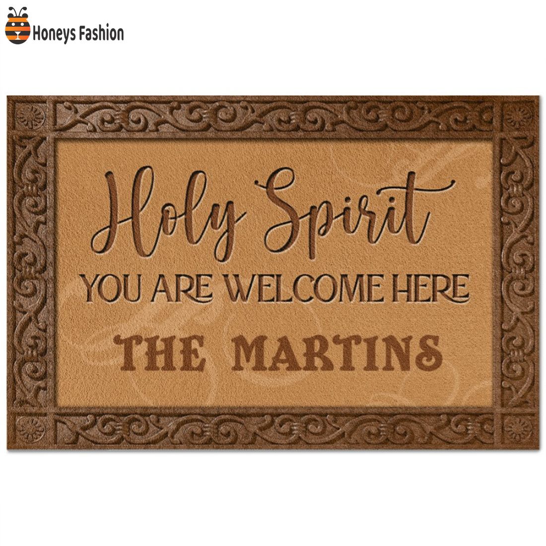 NEW The Martins Holy Spirit You Are Welcome Here Wood Grain Doormat