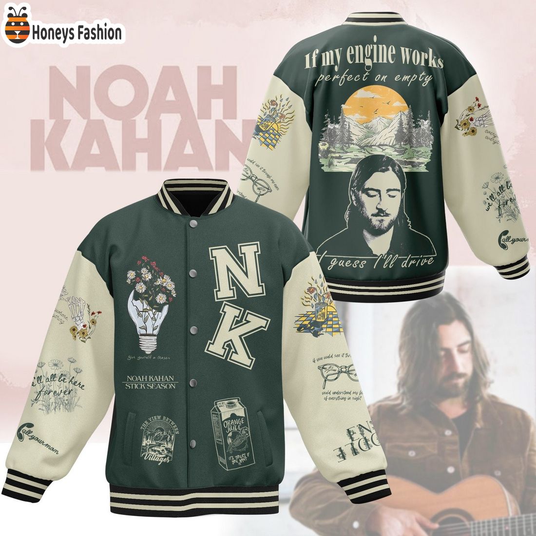 Noah Kahan growing sideways lyrics baseball jacket