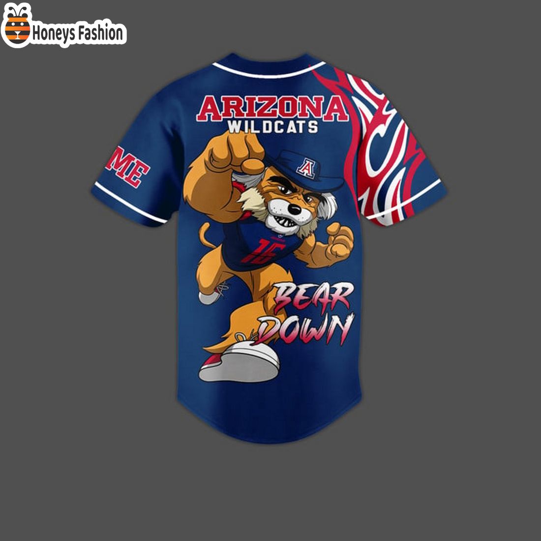 SELLER Arizona Wildcats Bear Down Custom Name Baseball Jersey