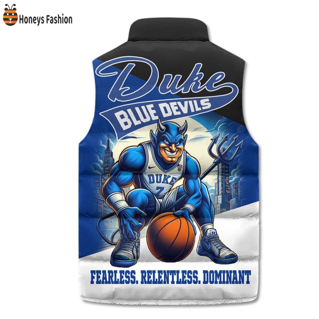 SELLER Duke Blue Devils Fearless Relentless Dominant Puffer Sleeveless Jacket