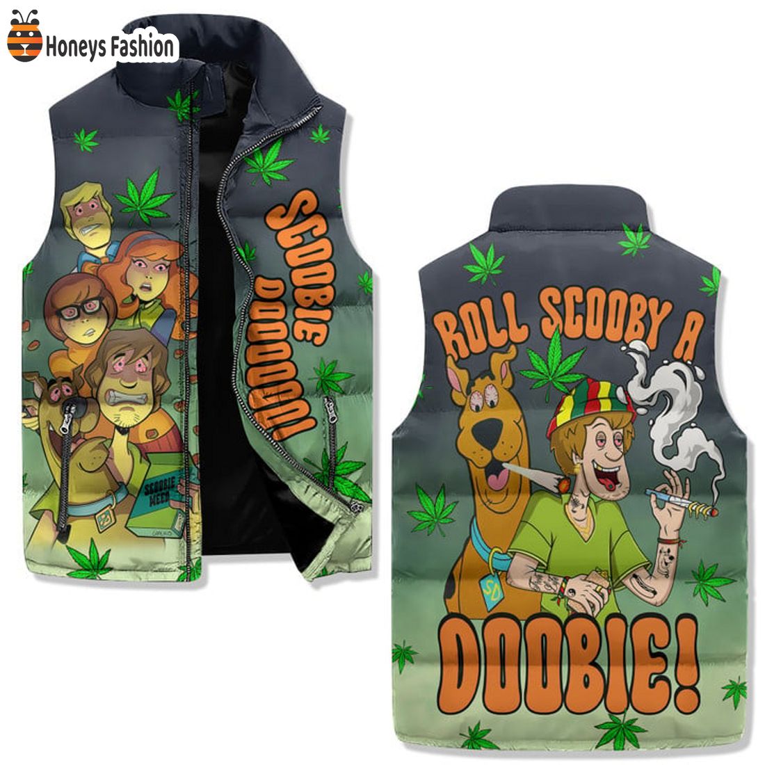SELLER Scooby Doo Roll Scooby A Double Weed Puffer Sleeveless Jacket