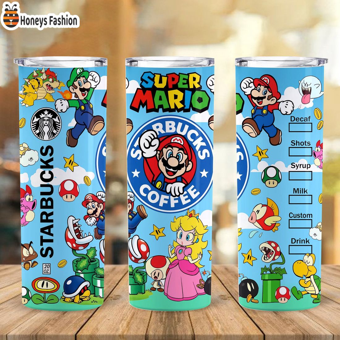 SELLER Starbucks Coffee Math Super Mario Steel Tumbler