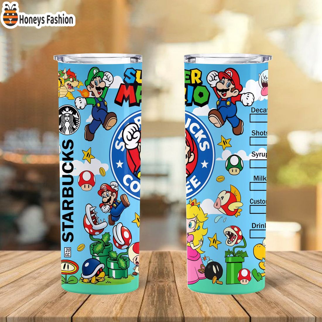 SELLER Starbucks Coffee Math Super Mario Steel Tumbler