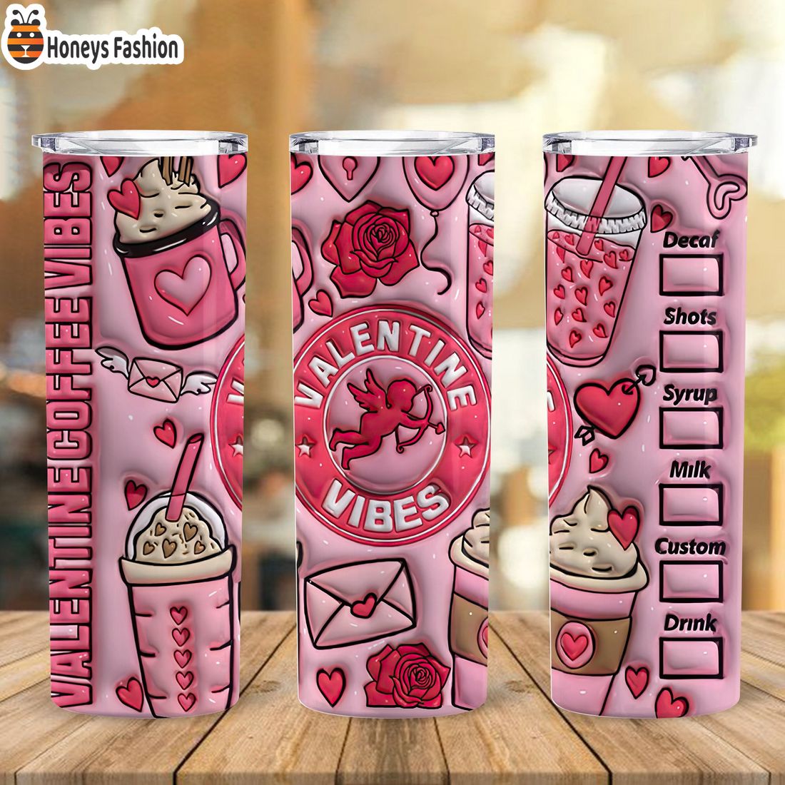 SELLER Valentine Coffee Vibes Starbucks Steel Tumbler