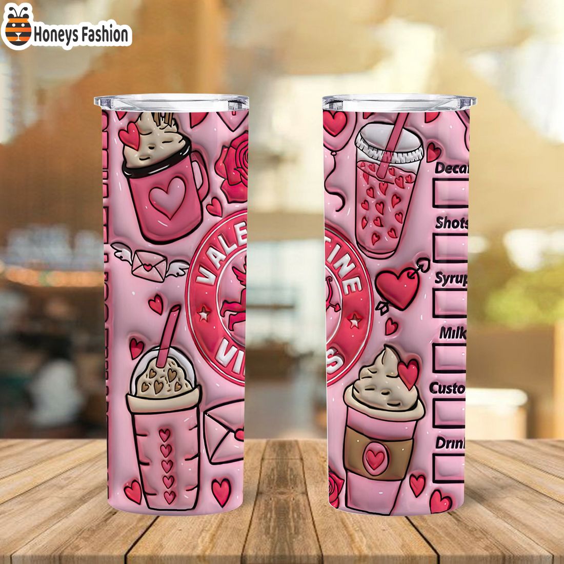 SELLER Valentine Coffee Vibes Starbucks Steel Tumbler