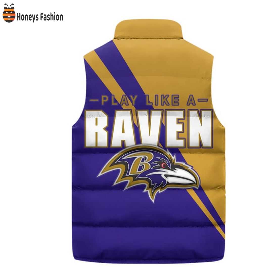 TRENDING Baltimore Ravens Play Like A Raven Custom Name Puffer Sleeveless Jacket