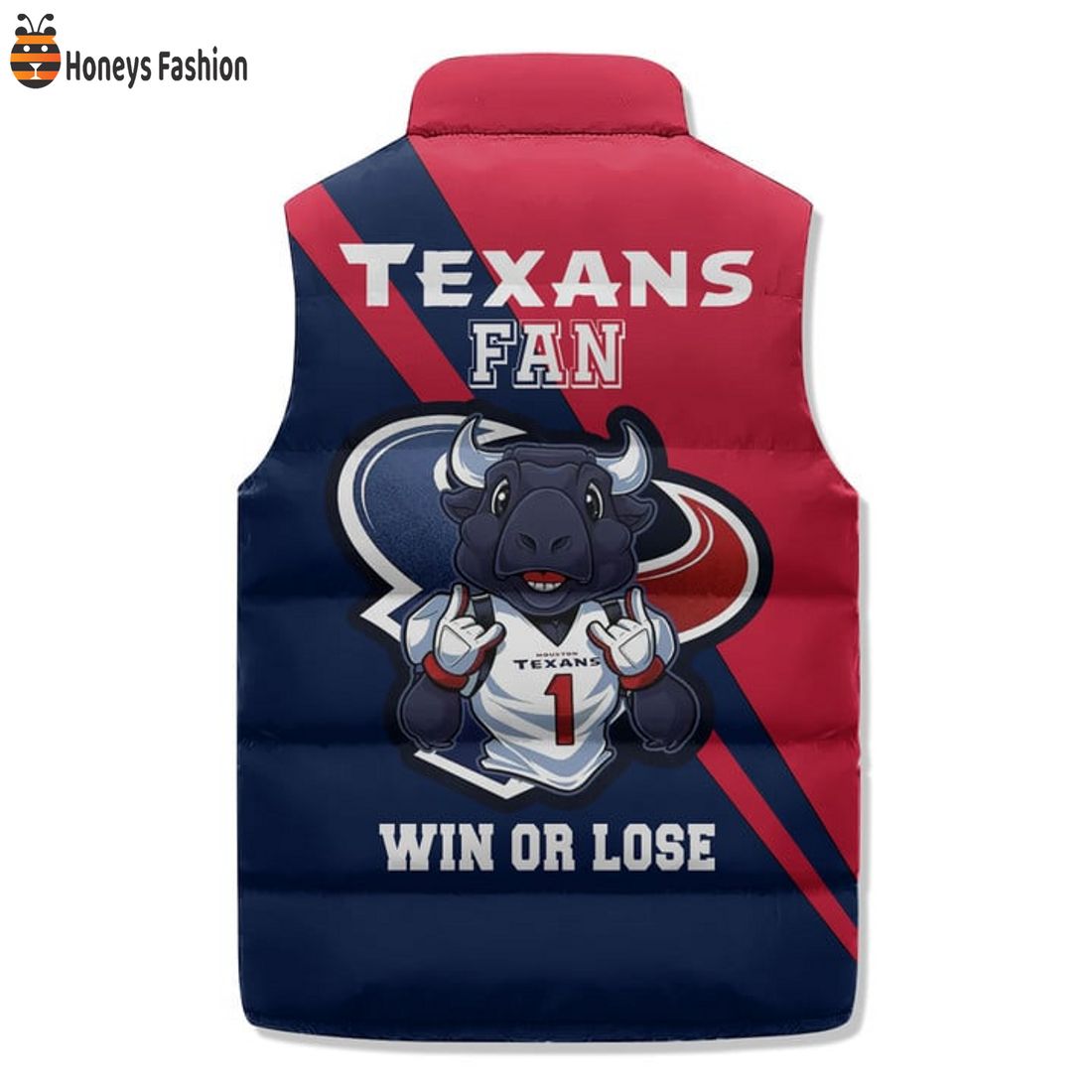 TRENDING Houston Texans Fan Win Or Lose Custom Name Puffer Sleeveless Jacket