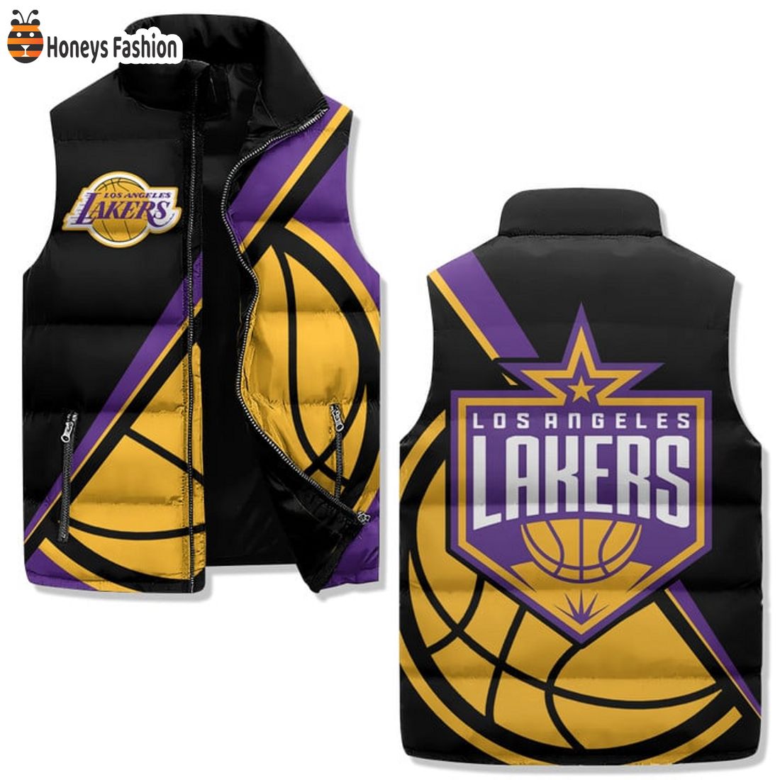 TRENDING Los Angeles Lakers Basketball Puffer Sleeveless Jacket