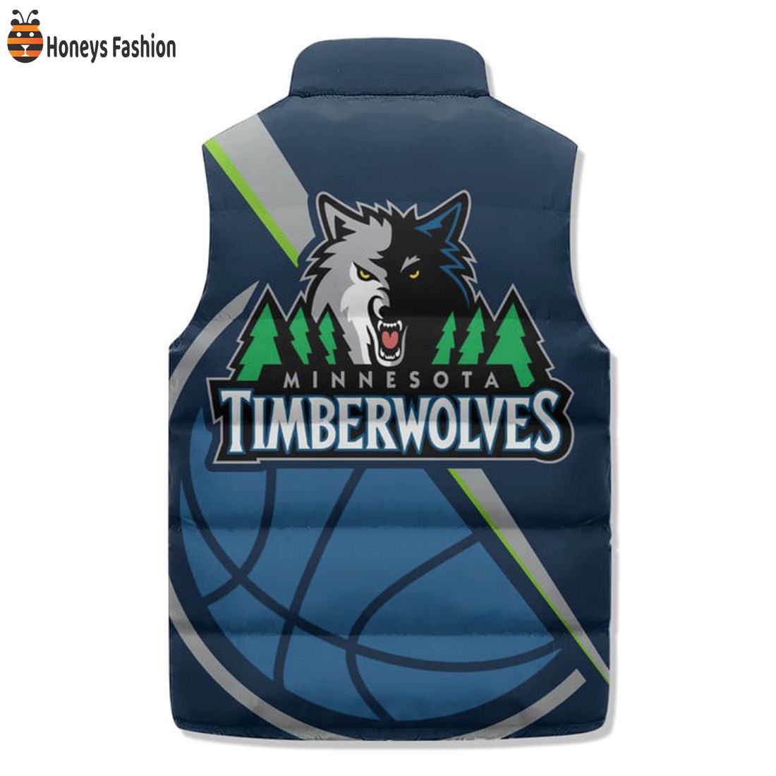 TRENDING Minnesota Timberwolves Basketball Logo Puffer Sleeveless Jacket