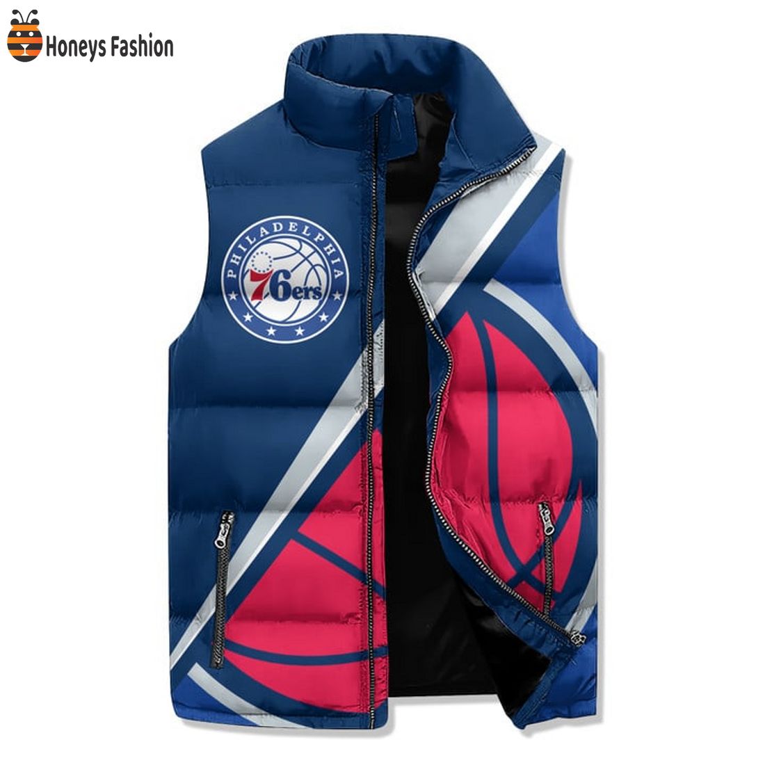 TRENDING Philadelphia 76ers Snake Logo Puffer Sleeveless Jacket