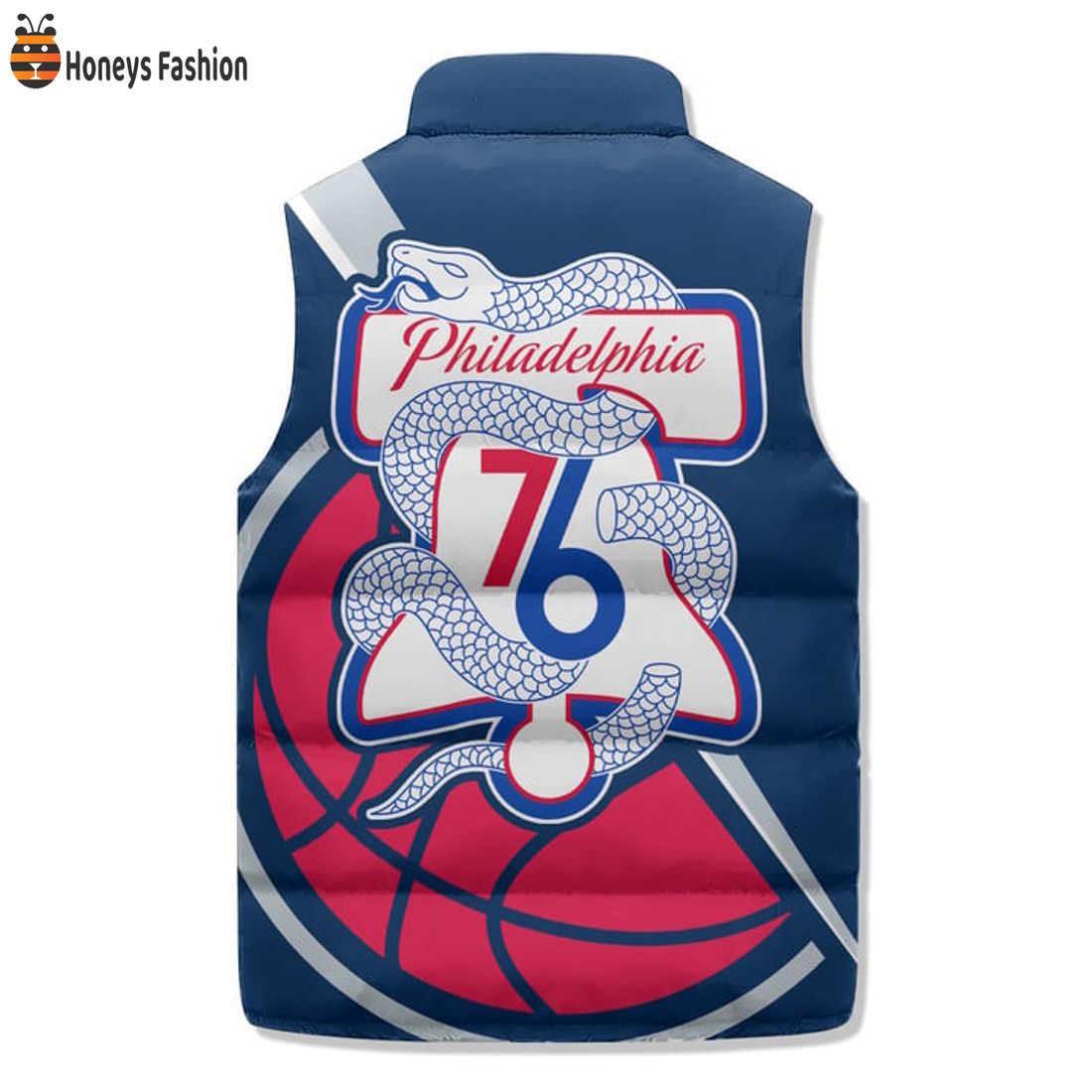 TRENDING Philadelphia 76ers Snake Logo Puffer Sleeveless Jacket