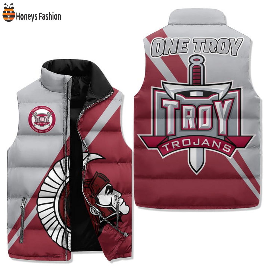 TRENDING Troy Trojans One Troy University Sports Hall Of Fame Puffer Sleeveless Jacket