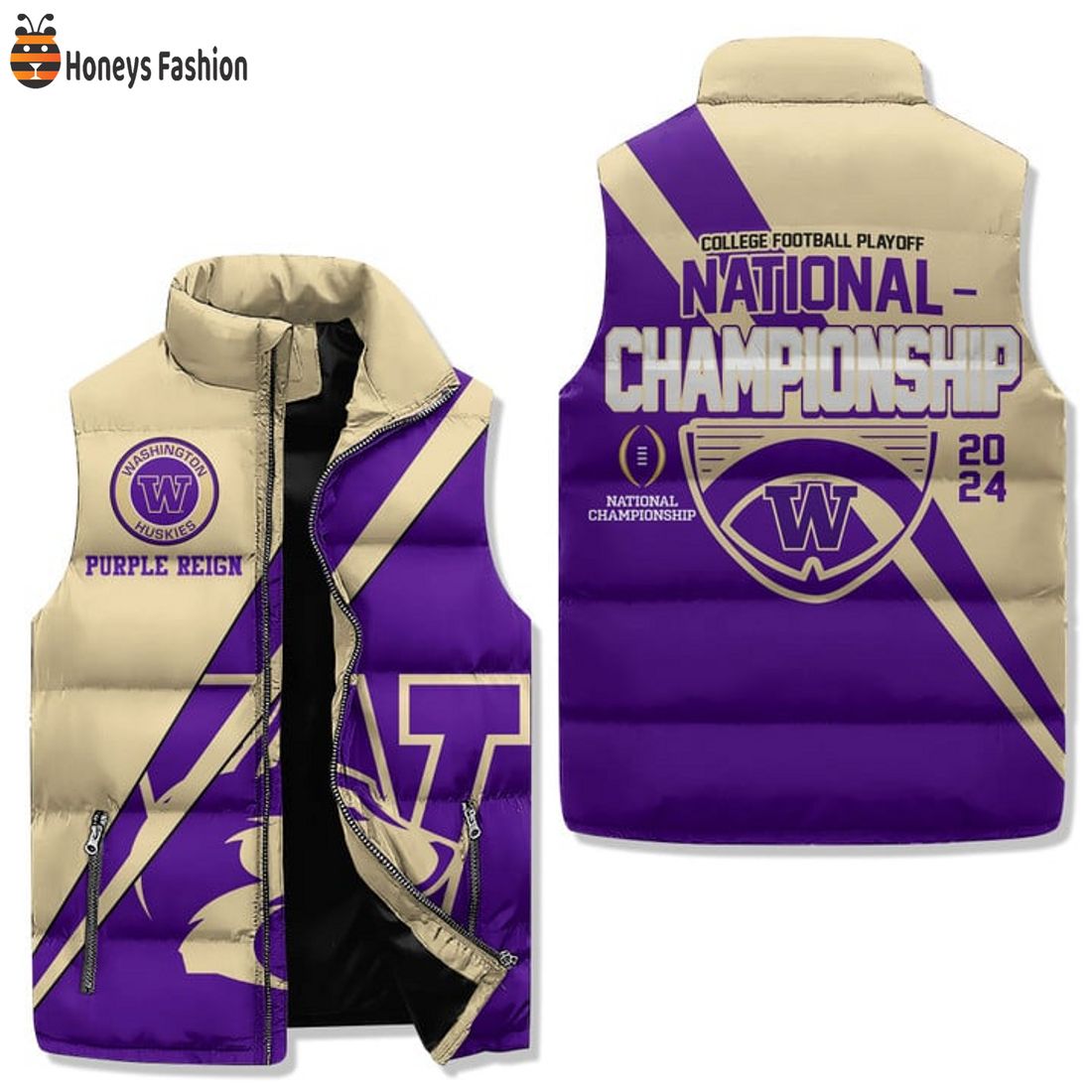 TRENDING Washington Huskies Purple Reign College FC Playoff Puffer Sleeveless Jacket