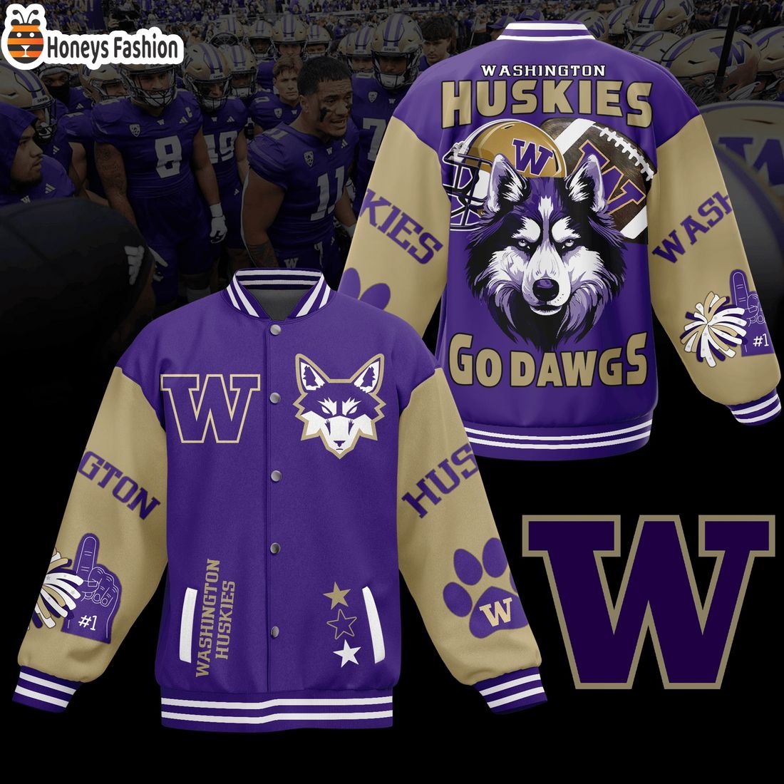 Washington Huskies go dawgs baseball jacket
