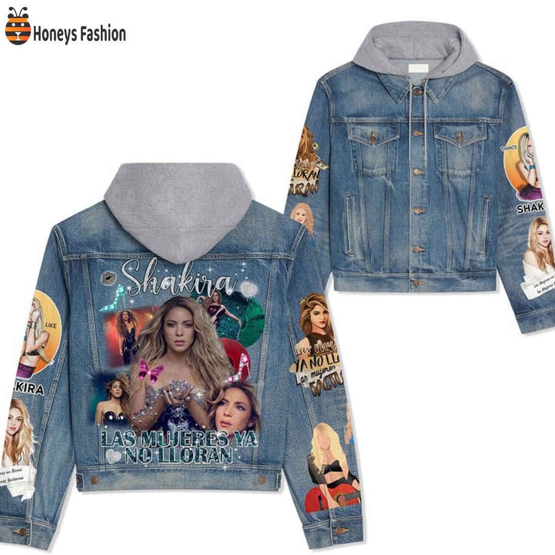 HOT Shakira Las Mujeres Ya No Lloran Hooded Denim Jacket