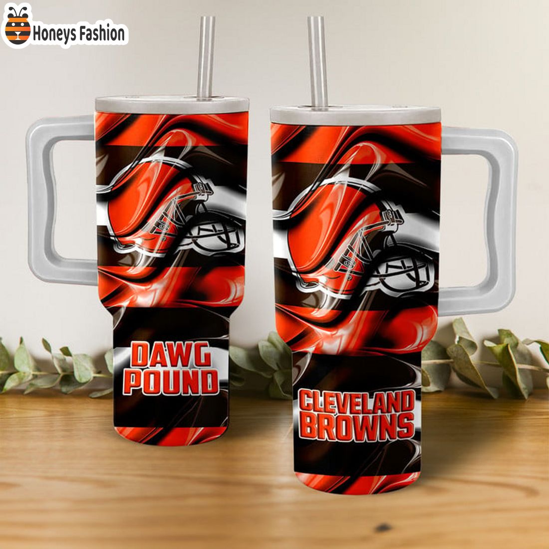 NEW Cleveland Browns Dawg Pound Wave Pattern Stanley Tumbler