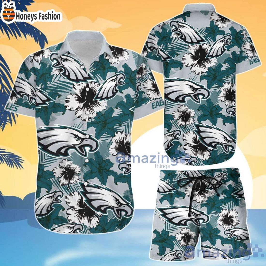 SELLER Philadelphia Eagles Aloha Hawaiian Shirt And Shorts