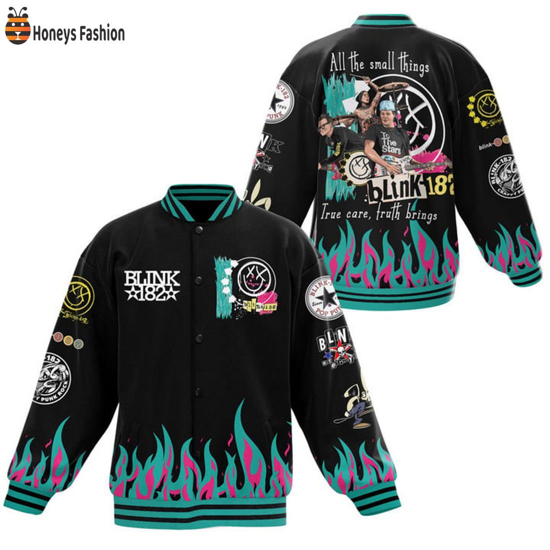 TRENDING Blink 182 All The Small Things True Care Truth Brings Baseball Jacket