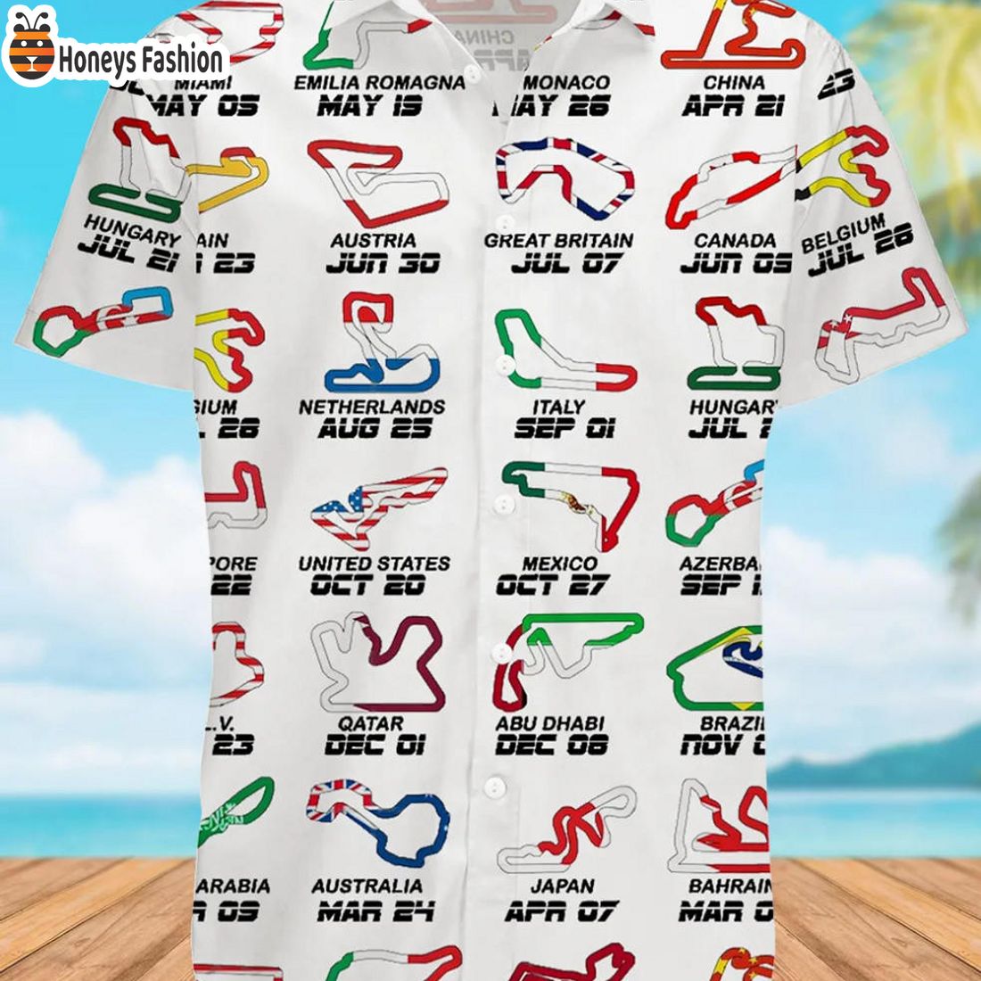 TRENDING Calendar Formula Race Cars 2024 Hawaiian Shirt