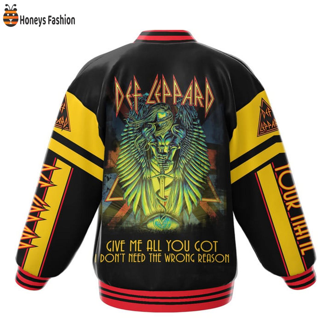 TRENDING Def Leppard Give Me All You Got Don’t Need The Wrong Reason Custom Name Baseball Jacket