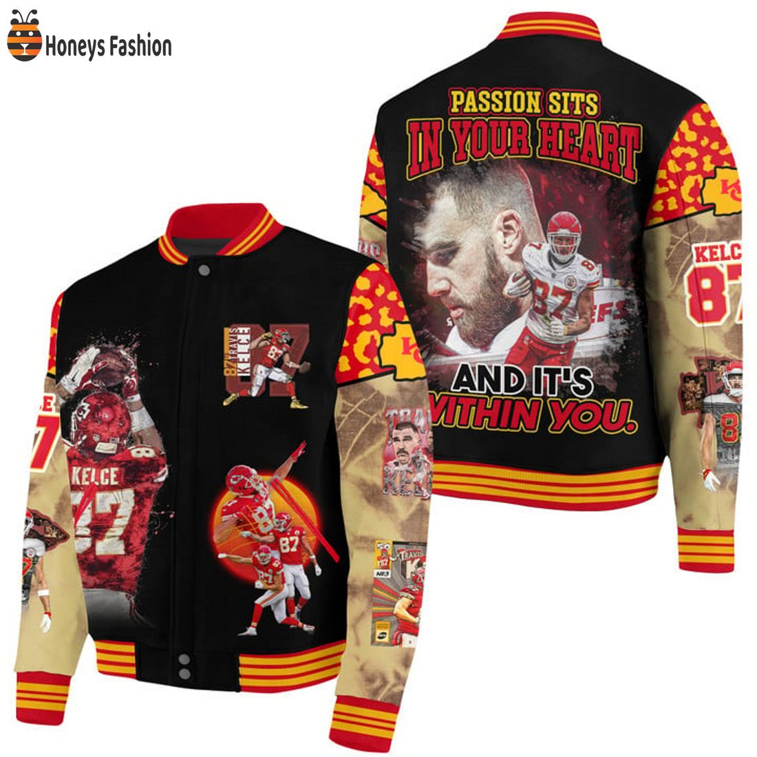 TRENDING Kansas City Chiefs Passion Sits In Your Heart Baseball Jacket