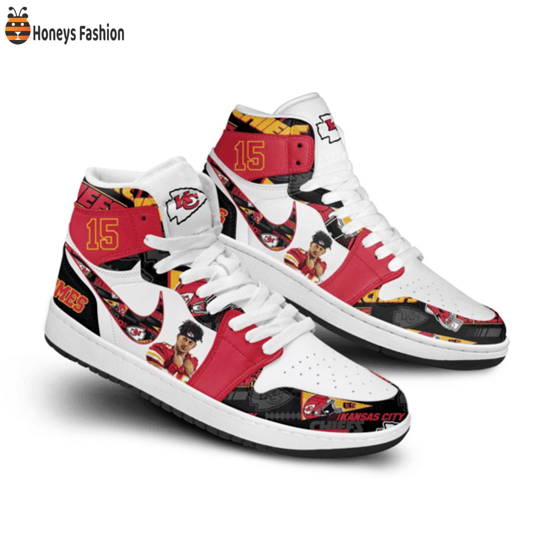 TRENDING Kansas City Chiefs Patrick Mahomes 15 Nike Air Jordan 1 High Sneakers
