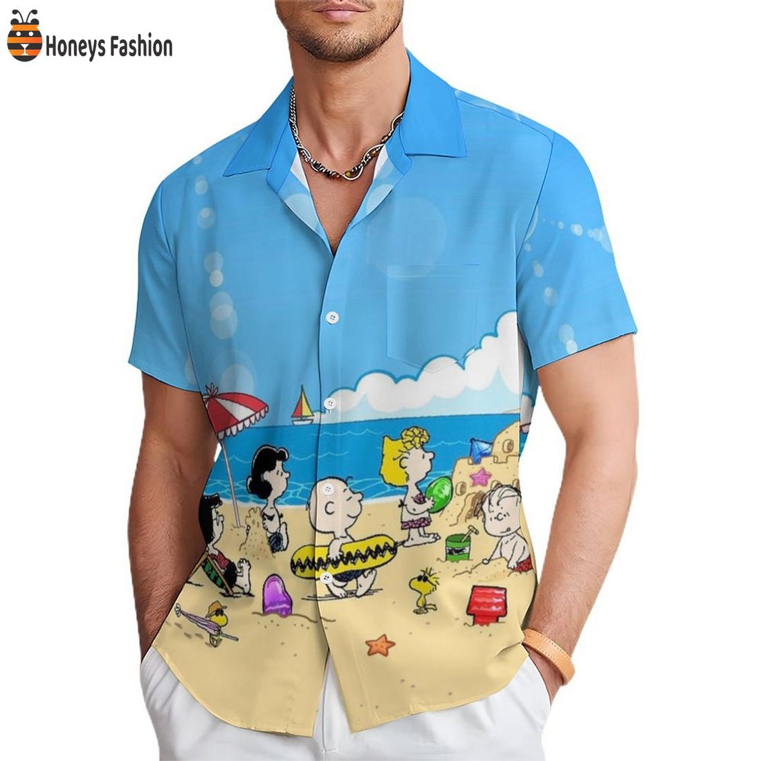 TRENDING Peanuts Snoopy beach cartoon character hawaiian shirt