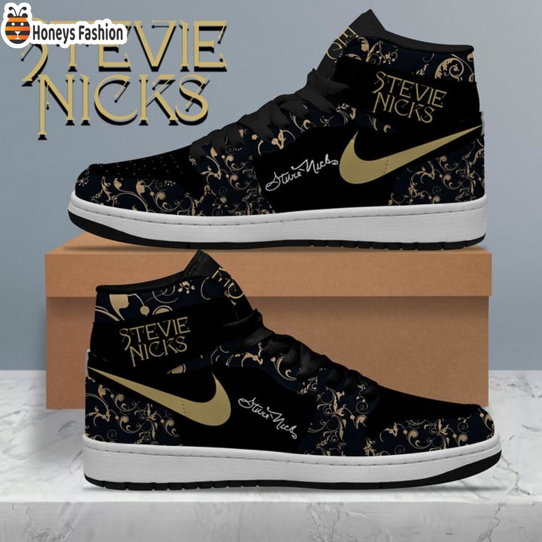 TRENDING Stevie Nicks Loyal Pattern Nike Air Jordan 1 High Sneakers
