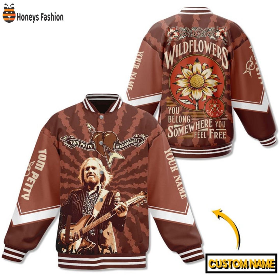 TRENDING Tom Petty Heartbreakers Wildflowers Custom Name Baseball Jacket
