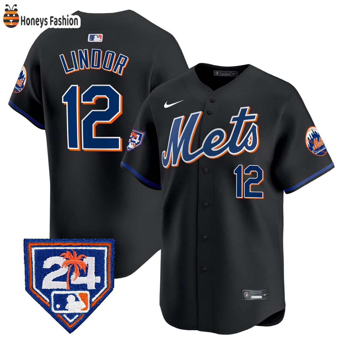 AMAZING Francisco Lindor New York Mets 2024 Spring Training Vapor Black Jersey