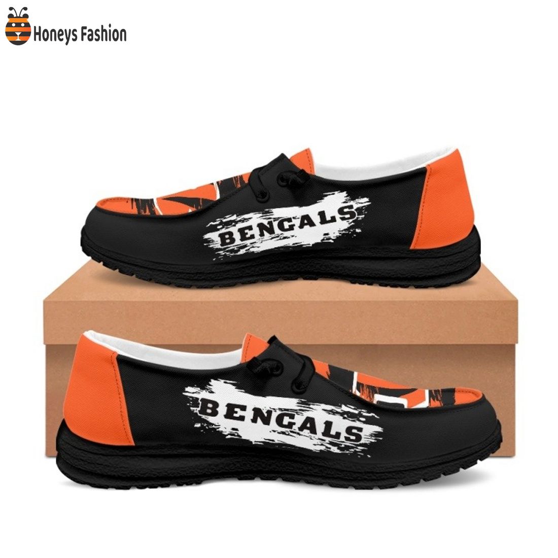 AMAZING NFL Cincinnati Bengals Lace Up Loafers Hey Dude Shoes