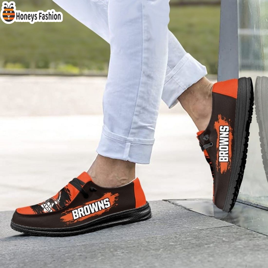 AMAZING NFL Cleveland Browns Lace Up Loafers Hey Dude Shoes