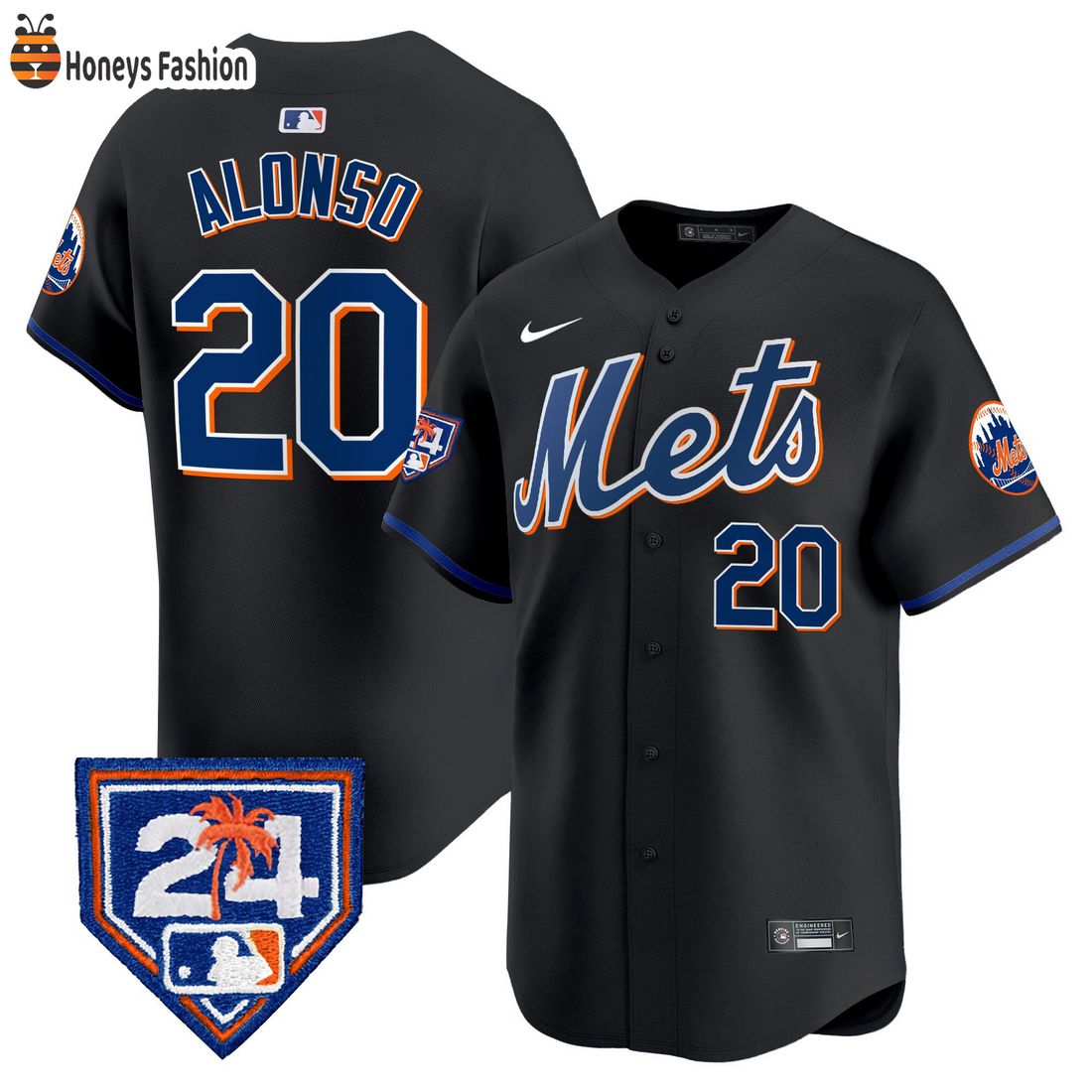 AMAZING Pete Alonso New York Mets 2024 Spring Training Vapor Black Jersey